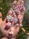 Pink Kitty Cluster Keychain
